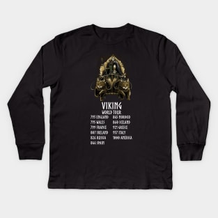 Pagan Norse Mythology - Goddess Freya - Viking World Tour Kids Long Sleeve T-Shirt